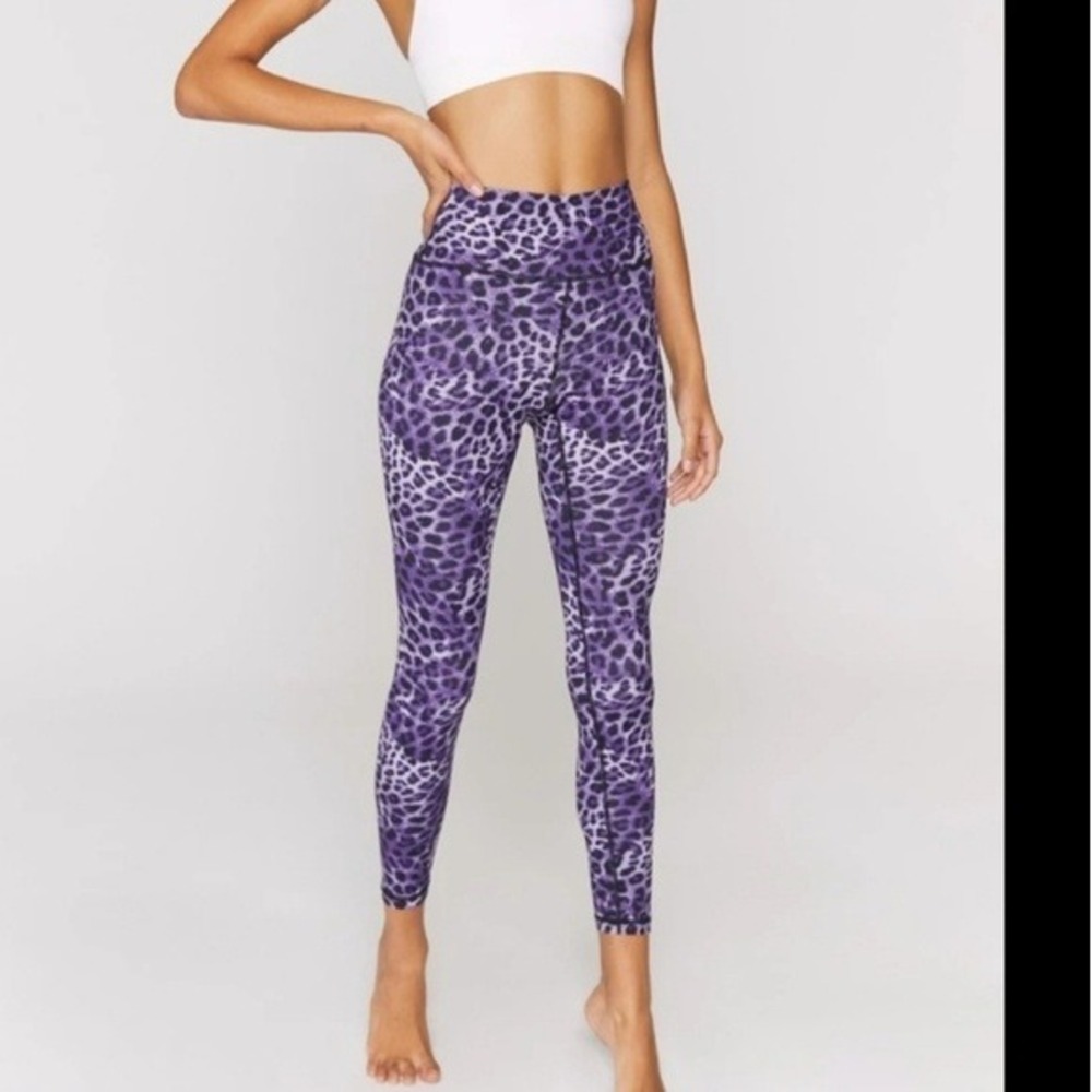 Spiritual Gangster Fitness Workout Yoga Lavender Cheetah Leggings XS